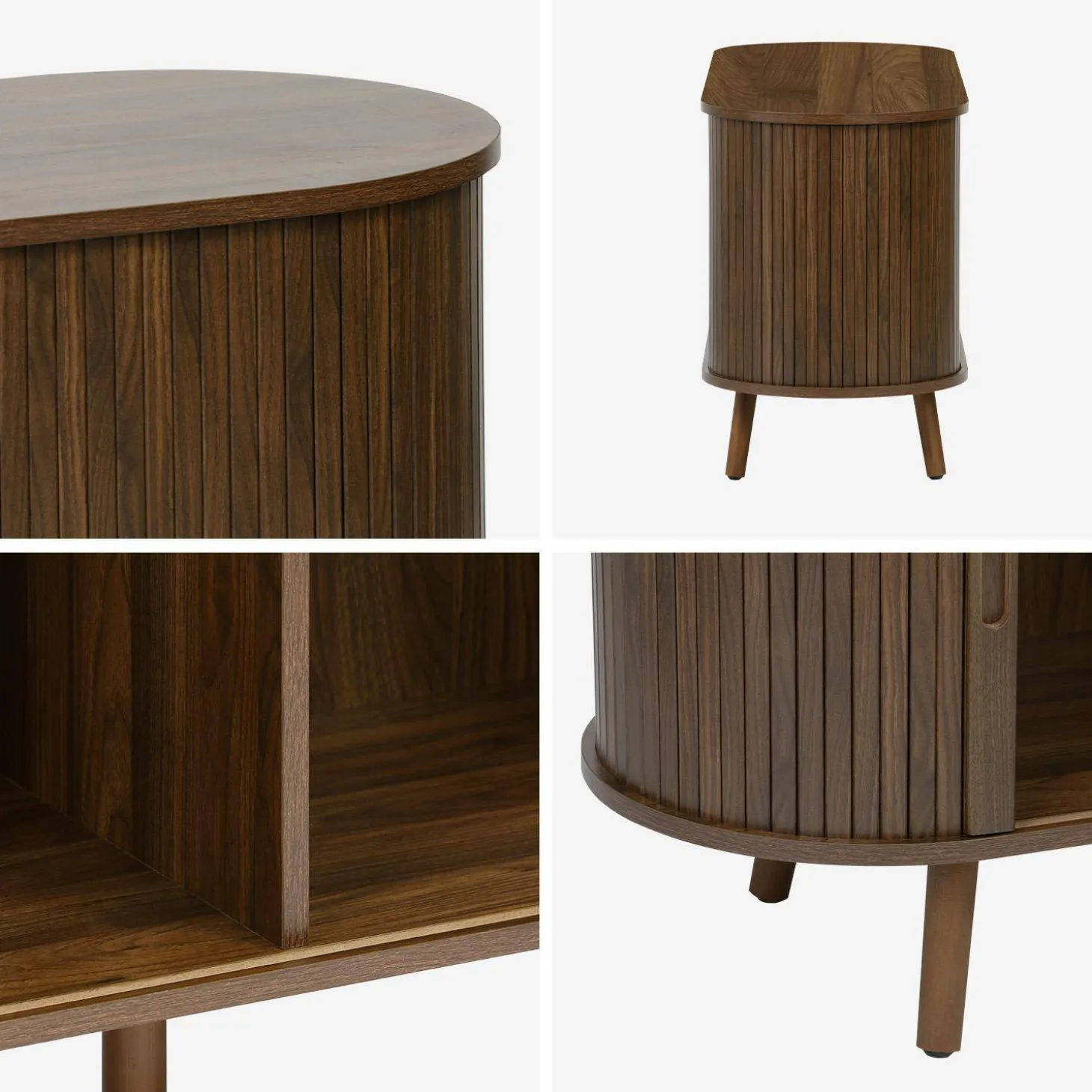 Suporte de TV escandinavo com portas ranhuradas, 120cm