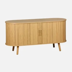 Suporte de TV escandinavo com portas ranhuradas, 120cm