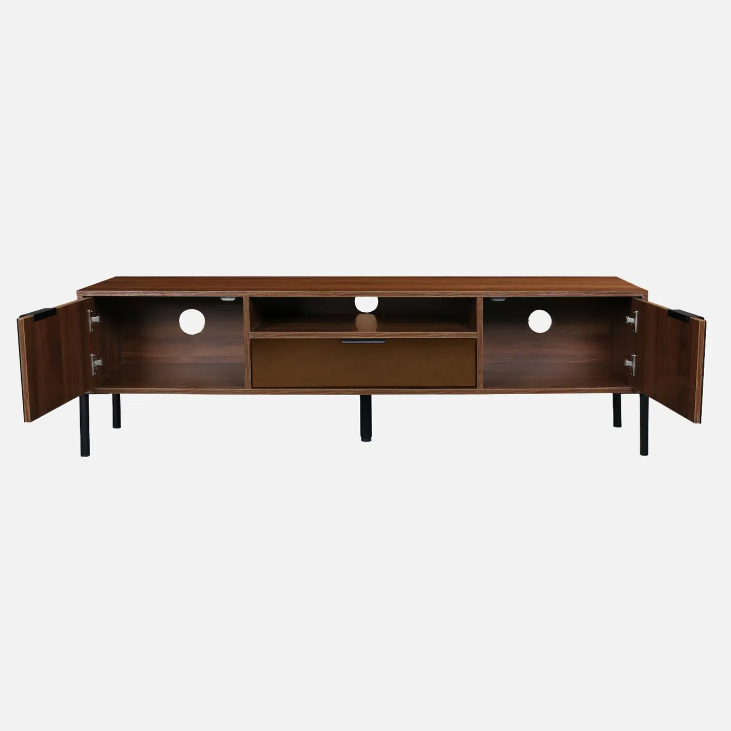 Suporte de TV vintage com efeito de madeira de nogueira 151,5cm