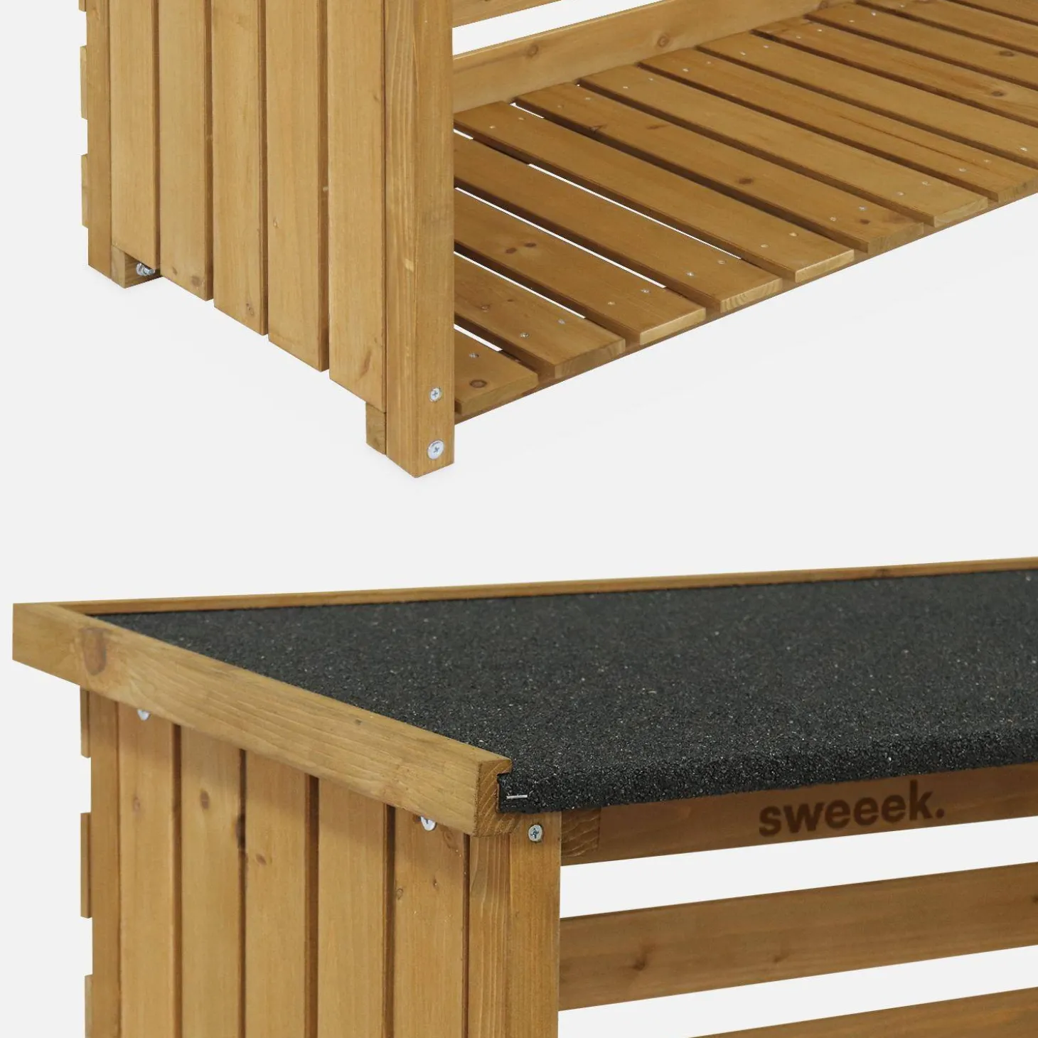 Suporte para lenha em madeira de abeto, 120cm