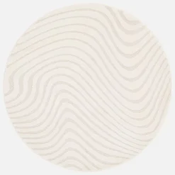 Tapete com padrão ondulado em relevo, creme