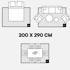 Tapete de efeito juta para interior/exterior em caramelo