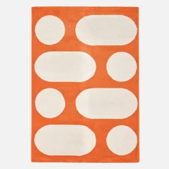 Tapete de interior com padrão moderno, laranja