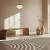 Tapete interior com padrão gráfico cinza-acastanhado