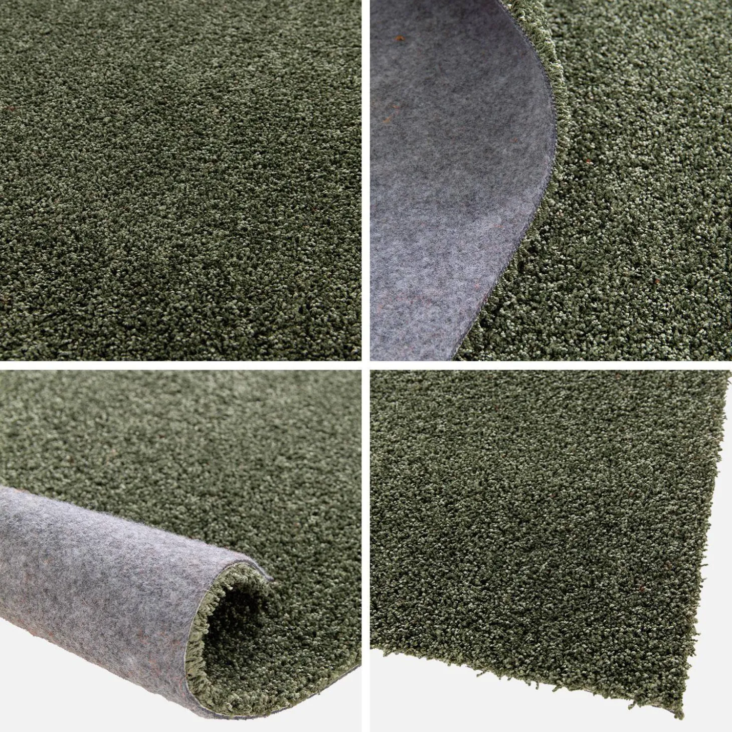 Tapete interior em veludo encaracolado verde escuro