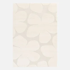 Tapete interior padrão flores creme