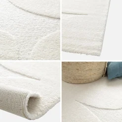 Tapete interior padrão flores creme
