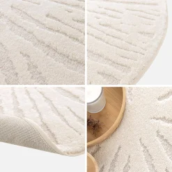 Tapete interior redondo, creme