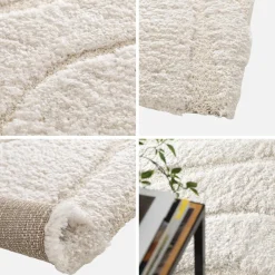 Tappy interior shaggy padrão com relevo creme