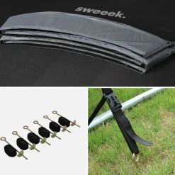 Trampolim 370cm com rede interna e kit de acessórios