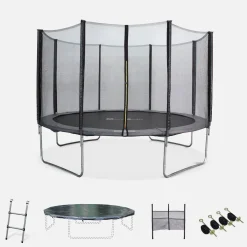 Trampolim com conjunto de acessórios, 370cm