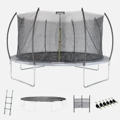 Trampolim com rede interior e conjunto de acessórios, 490 cm